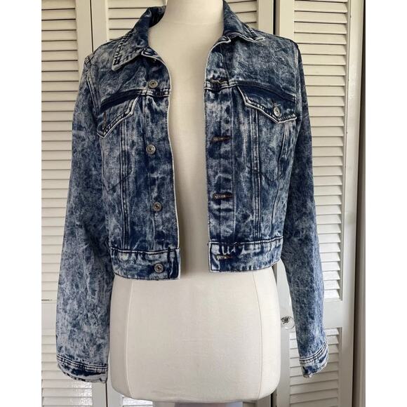 Almost Famous Jean Jacket Acid Washed Girls Just Wanna Have Fun Punk Baddie Vibe - Picture 1 of 14